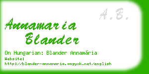 annamaria blander business card